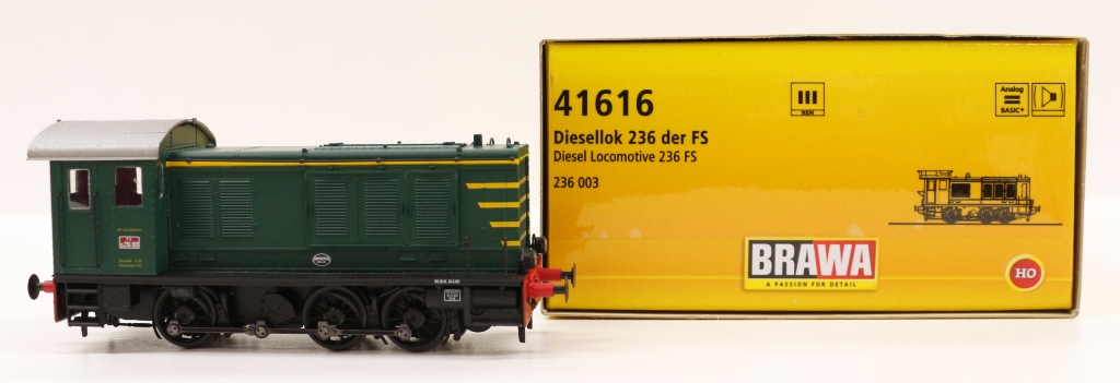 41616 Brawa FS D 236 003 Locomotiva diesel Deutz Ep.III Dep. loc. Savona 41616 Brawa FS D 236 003 Locomotiva diesel Deutz Ep.III Dep. loc. Savona