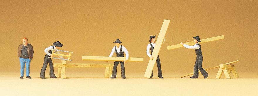 10376 Preiser HO conf. 5 Carpentieri legno con accessori come da foto scala 1:87 10376 Preiser HO conf. 5 Carpentieri legno con accessori come da foto scala 1:87